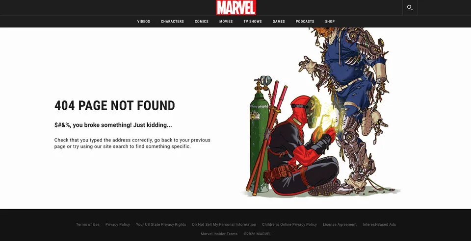 Marvel missing-page design: A comic-book repair scene accompanies a mock accusation immediately softened by a joke.